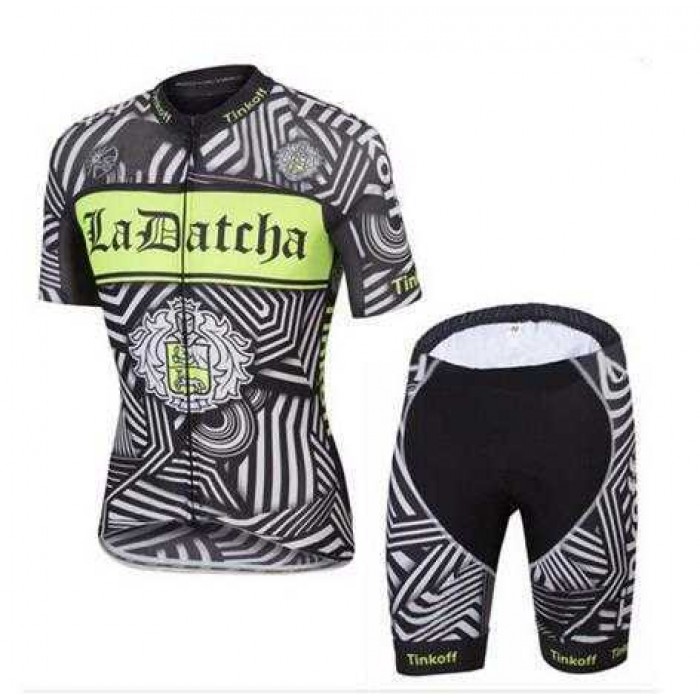 2016 Ladatcha Tinkoff Zebra Wielershirt Korte+Fietsbroek-Korte