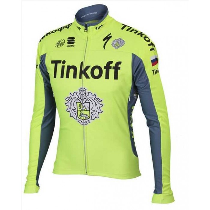 2016 Tinkoff Wielerkleding Wielershirt Lange Mouw Vliezen Lichtgroen