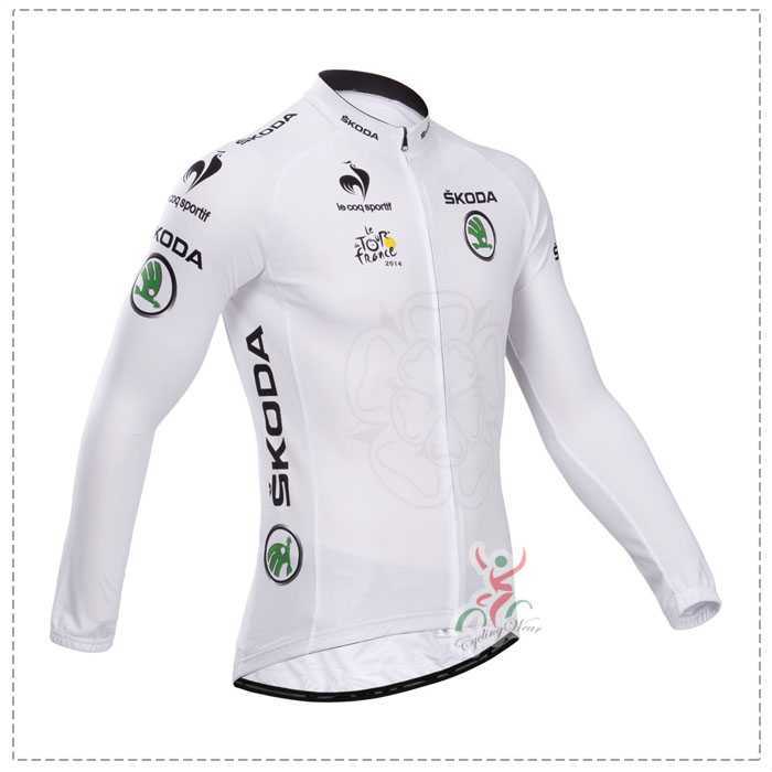 Tour De France Le Coq Sportif 2014 Wielershirt Lange Mouw Wit