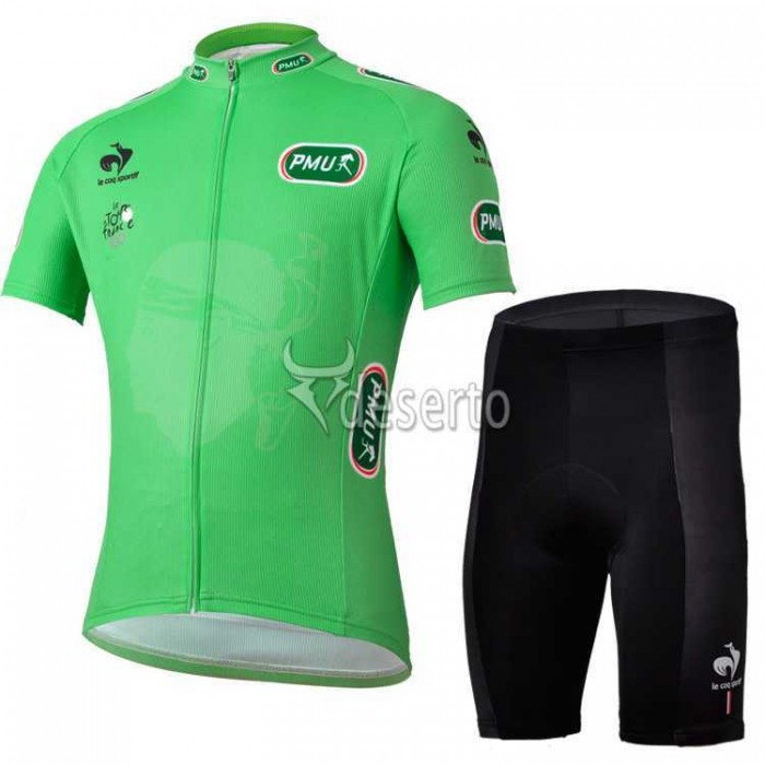 Tour De France Wielershirt Groen Wielerkleding Set Set Wielershirts Korte Mouw+Fietsbroek