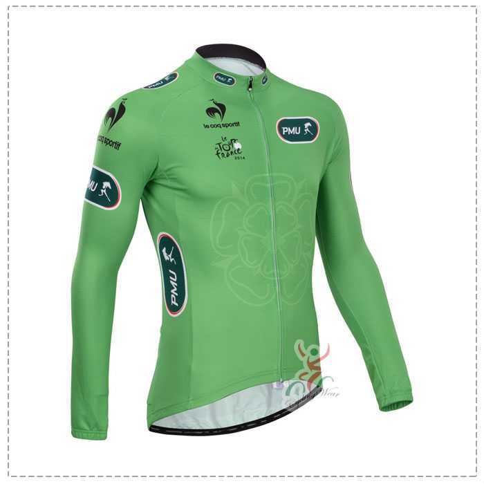 Tour De France Le Coq Sportif 2014 Wielershirt Lange Mouw Groen