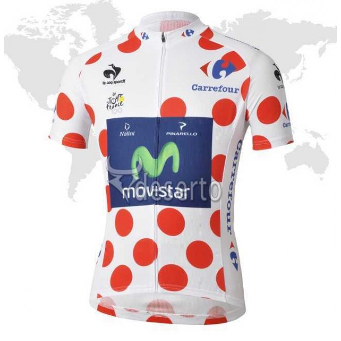 Movistar Tour De France Dot-Achtige Wielershirt Met Korte Mouwen