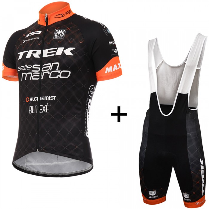 2017 Trek Fietskleding Wielershirt Korte Mouw+Fietskleding Set Korte Fietsbroeken Bib