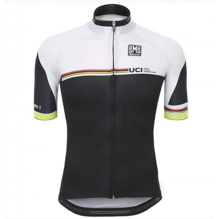 2016 UCI Wielershirt Korte Mouw Zwart Wit
