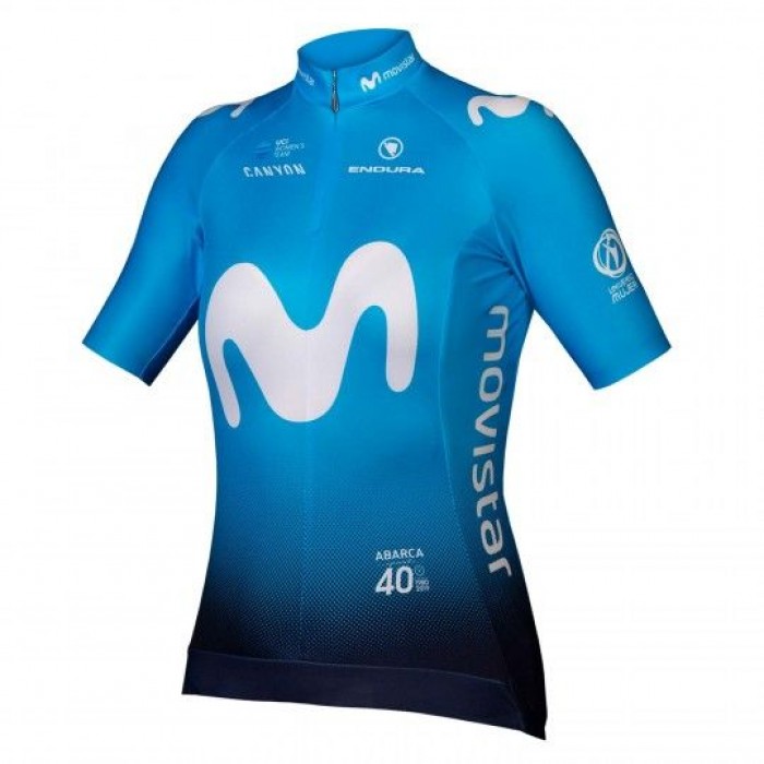 MOVISTAR 2019 Dames Wielershirt Korte Mouw