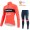 Fietskleding Profteams Winter Fleece Trek Segafredo 2022 Pro Wielerkleding Fietsshirt Lange Mouw+Lange Fietsbroek Bib rood DYv
